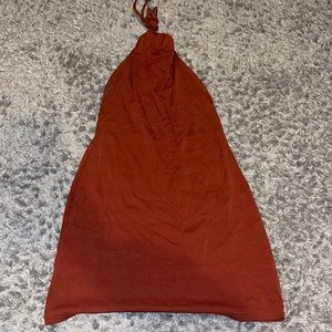 Rust brown mini dress